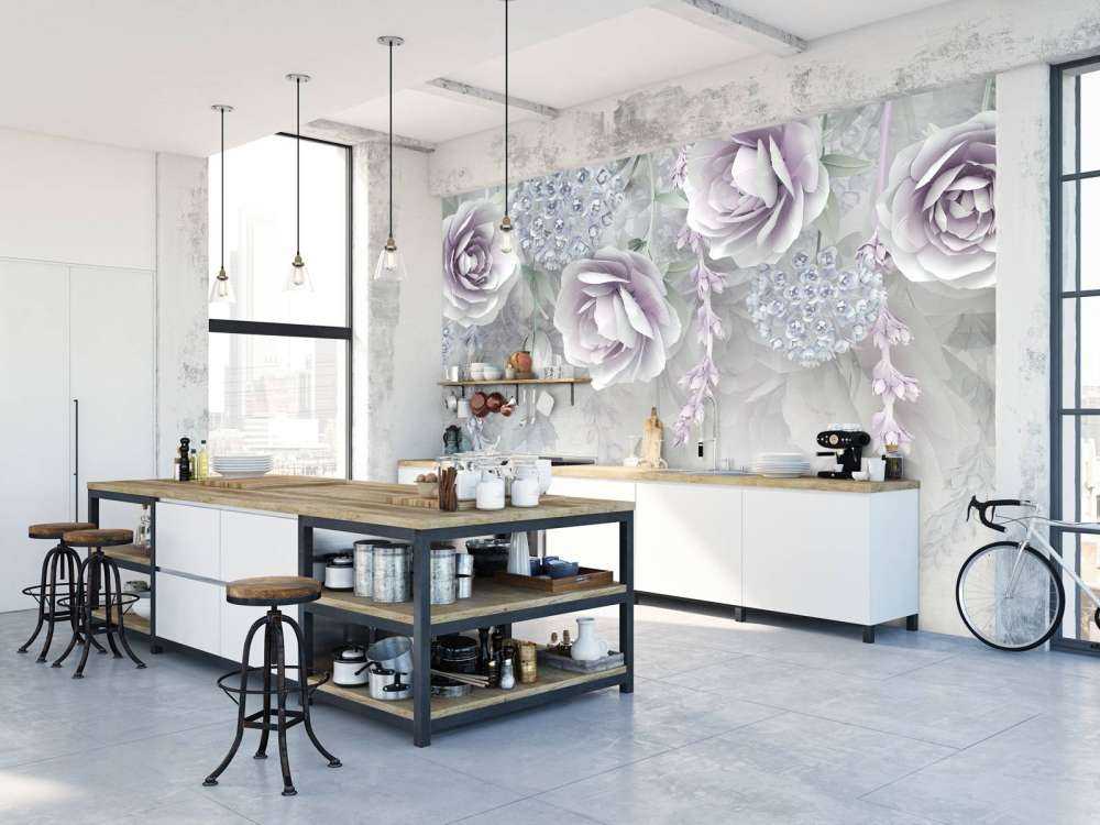 Vägg med blommor