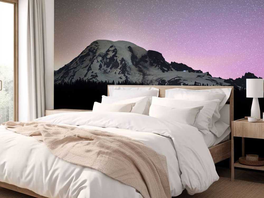 Mount Rainier med norrsken