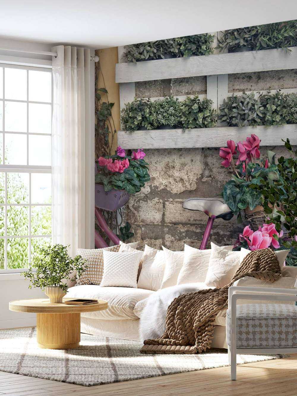 Vintage sykkel med blomster