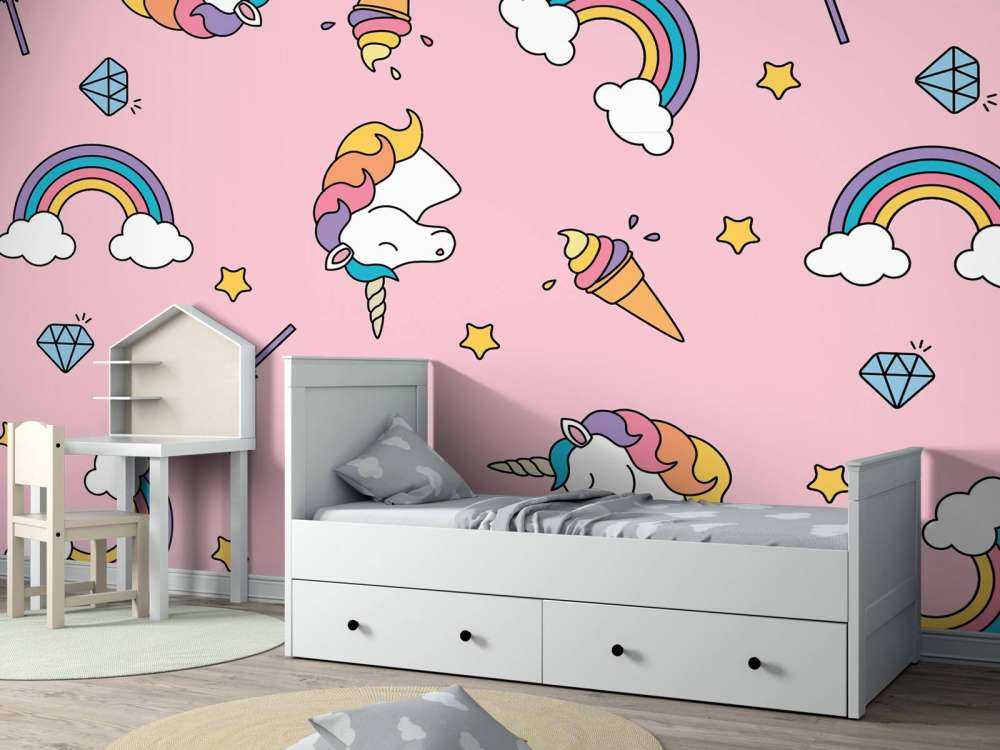 Fargerikt enhjørningsmønster