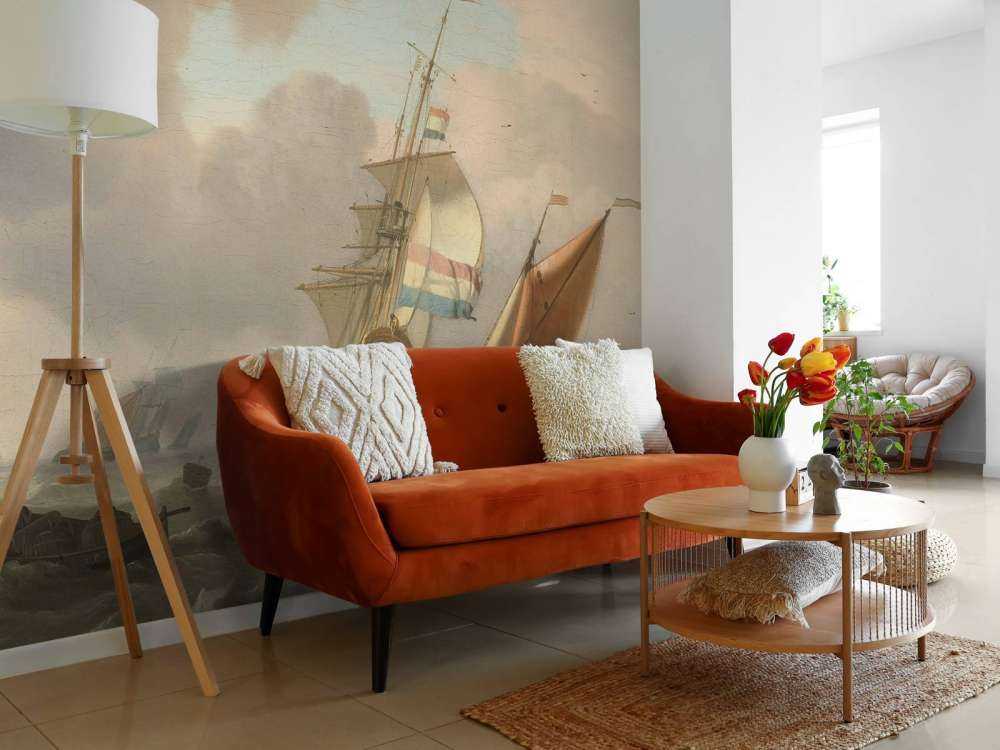 Stenete hav med skip