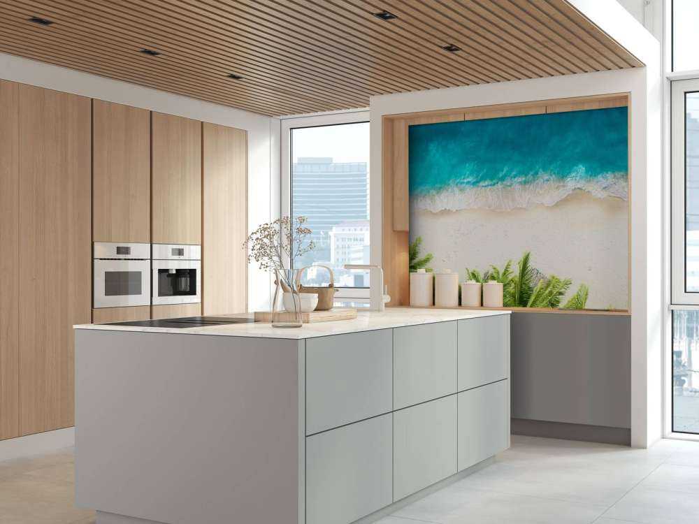 Luftfoto av sandstrand