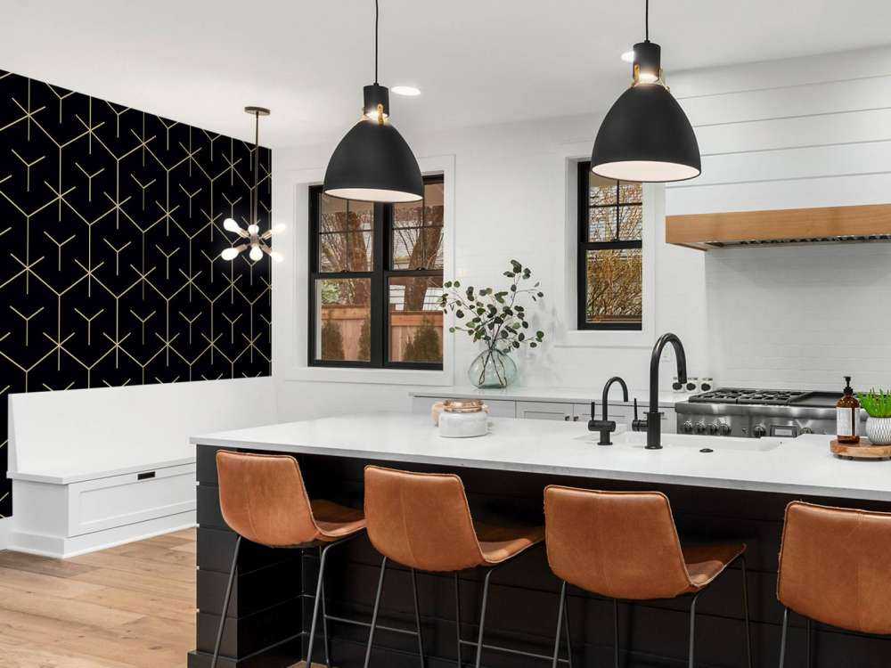 Geometriske sekskanter, svart