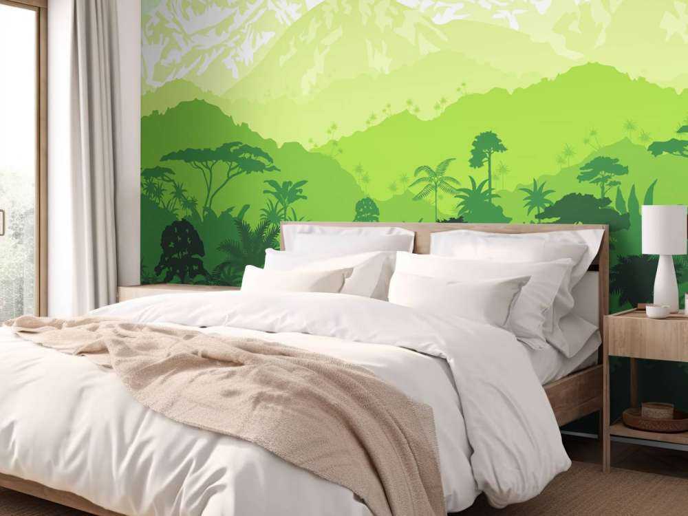 Jungeltrær og høye fjell