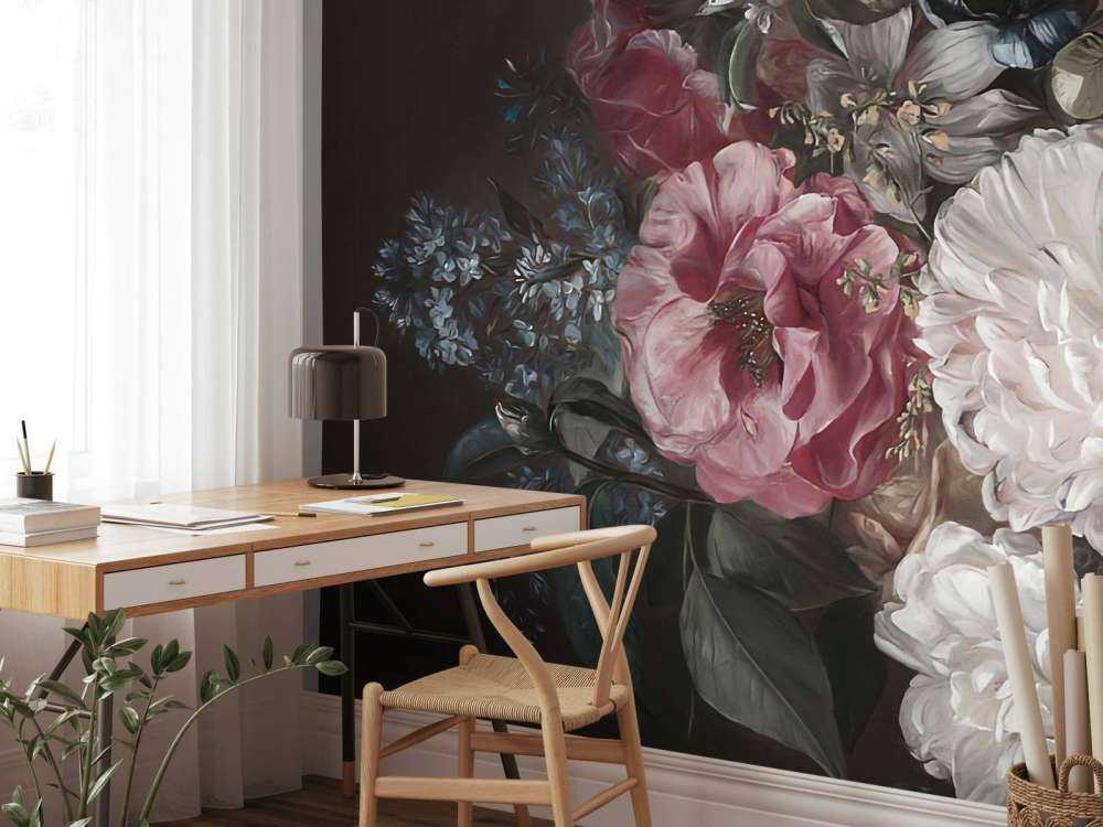 Bukett med lilla rosa