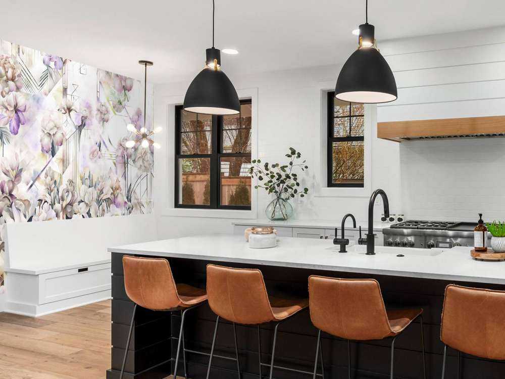 Kjempestore akvarelliris i fiolett