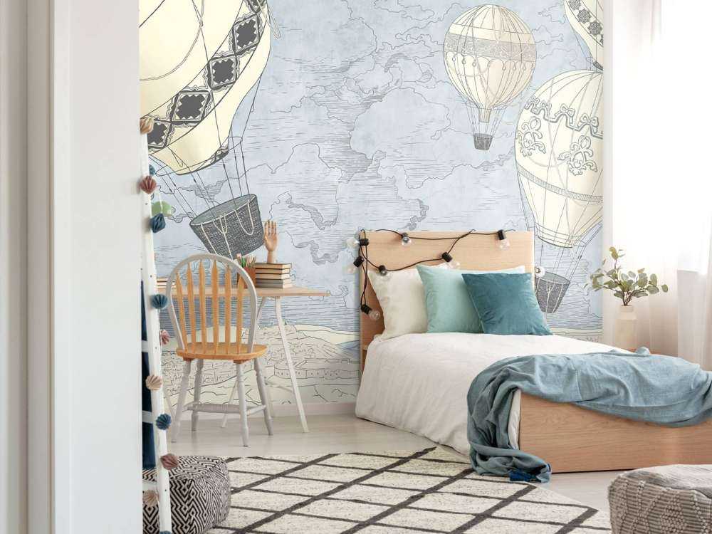 Moderne varmluftsballonger Hvite