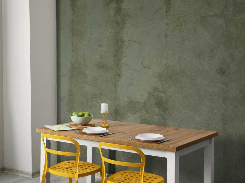 Grønn betong med sveiper sprekker