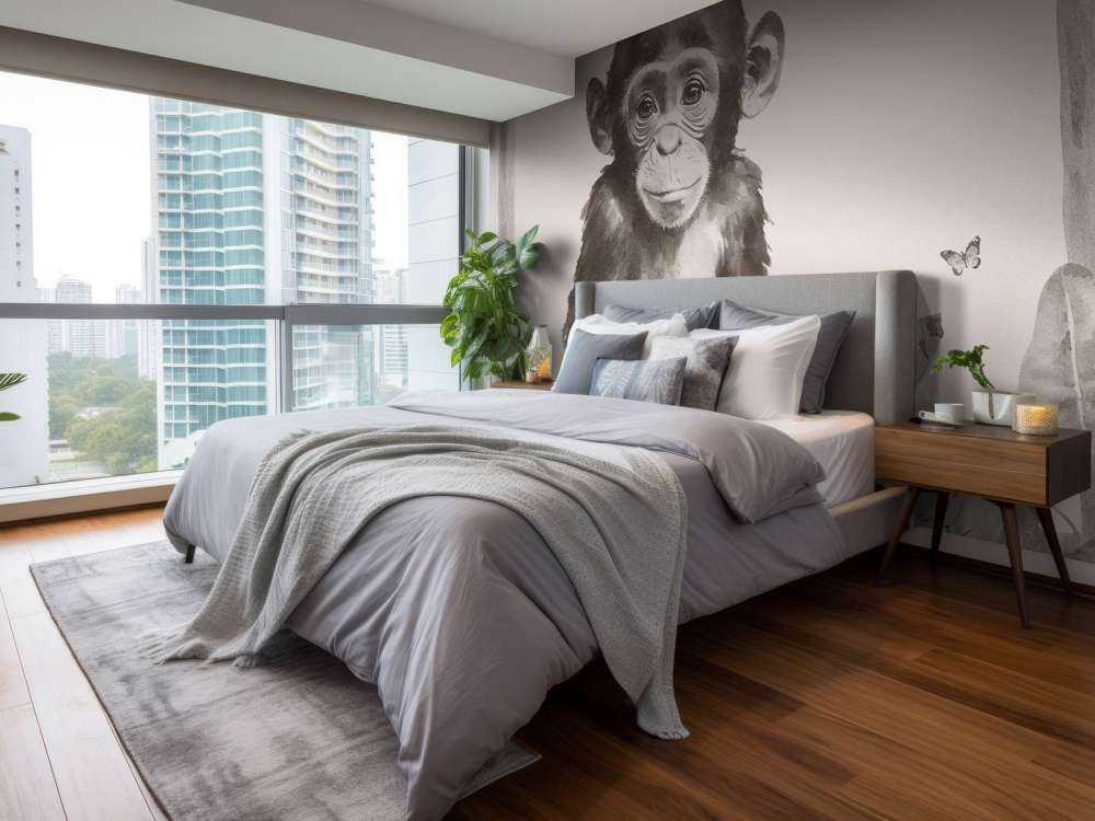 Sjimpansebaby i jungelen beige