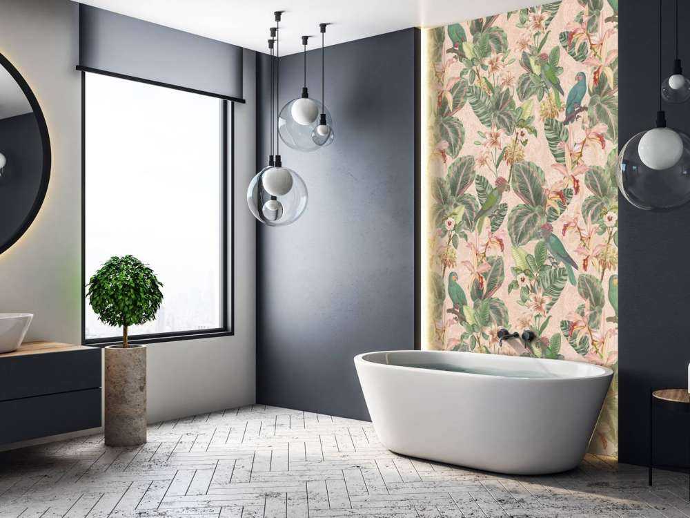 Tropiske jungelfugler og papegøyer - sart rosa