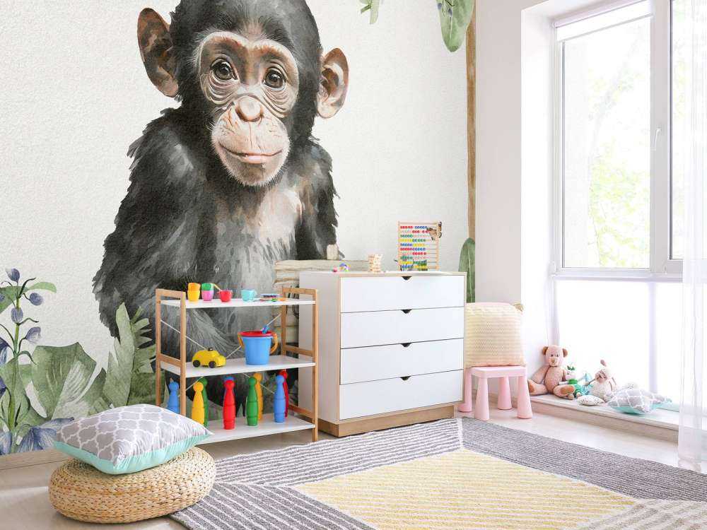 Sjimpansebaby i jungelen