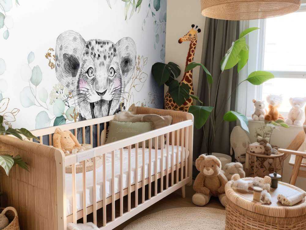 Løveunge med mynteblader