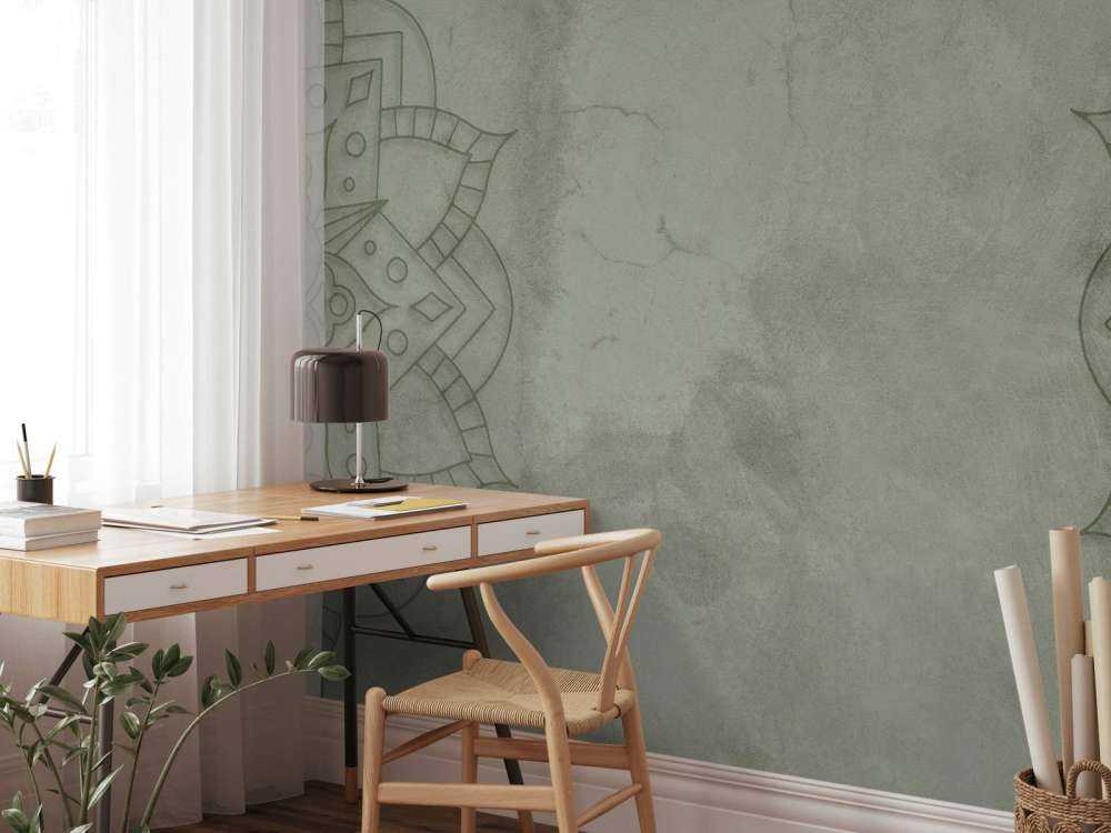 Grønn forvitret mandala