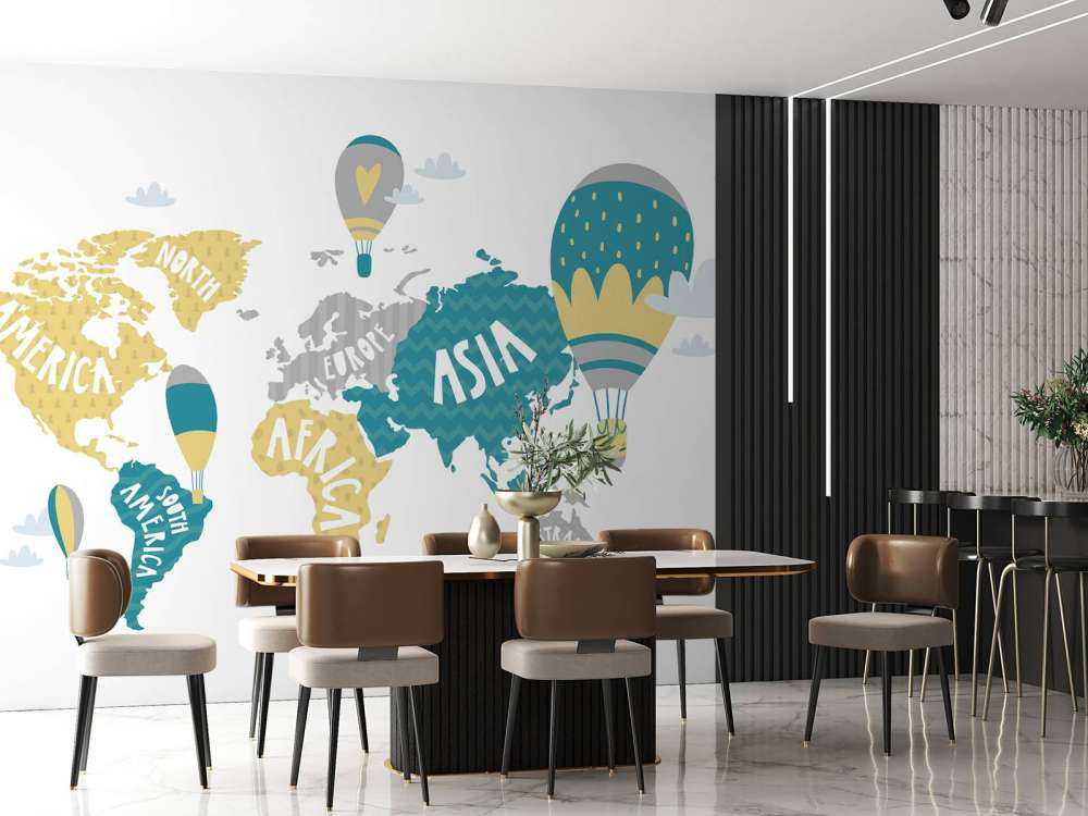 Verdenskart med ballonger