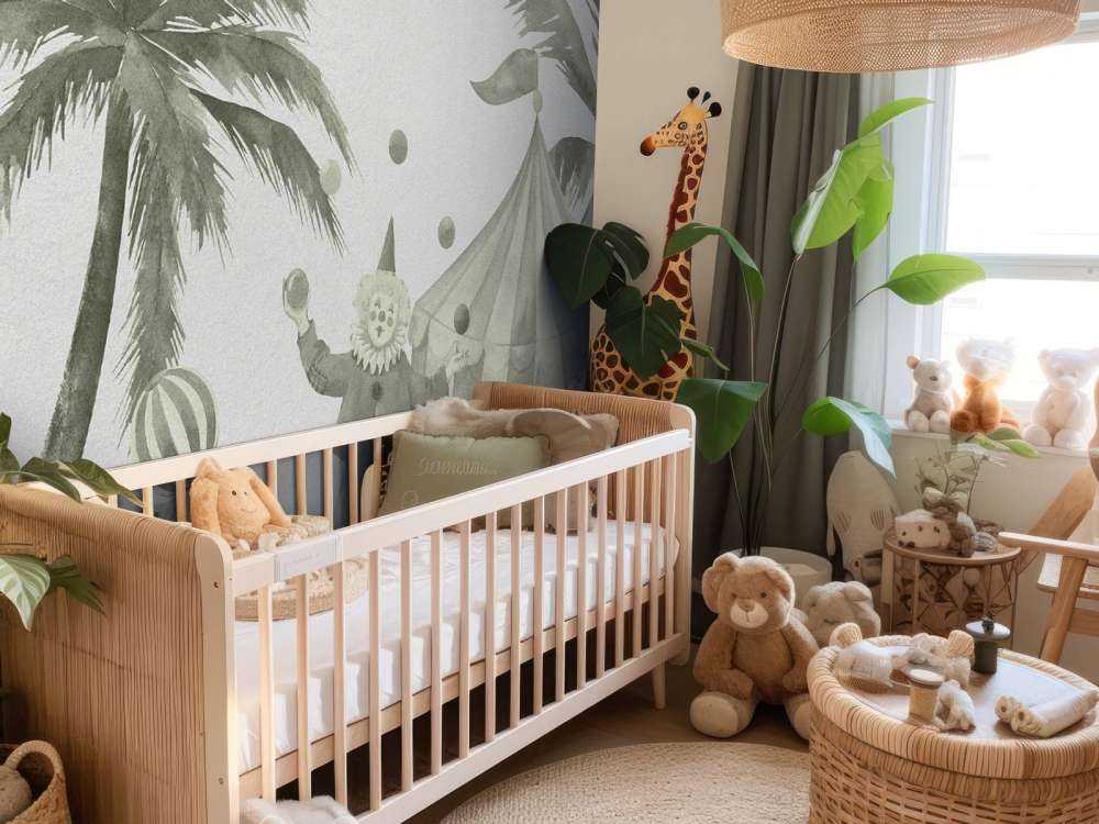 Glade sirkusdyr i grønt