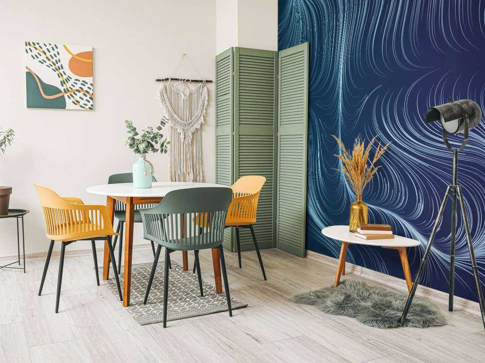 Blå opplyste linjer