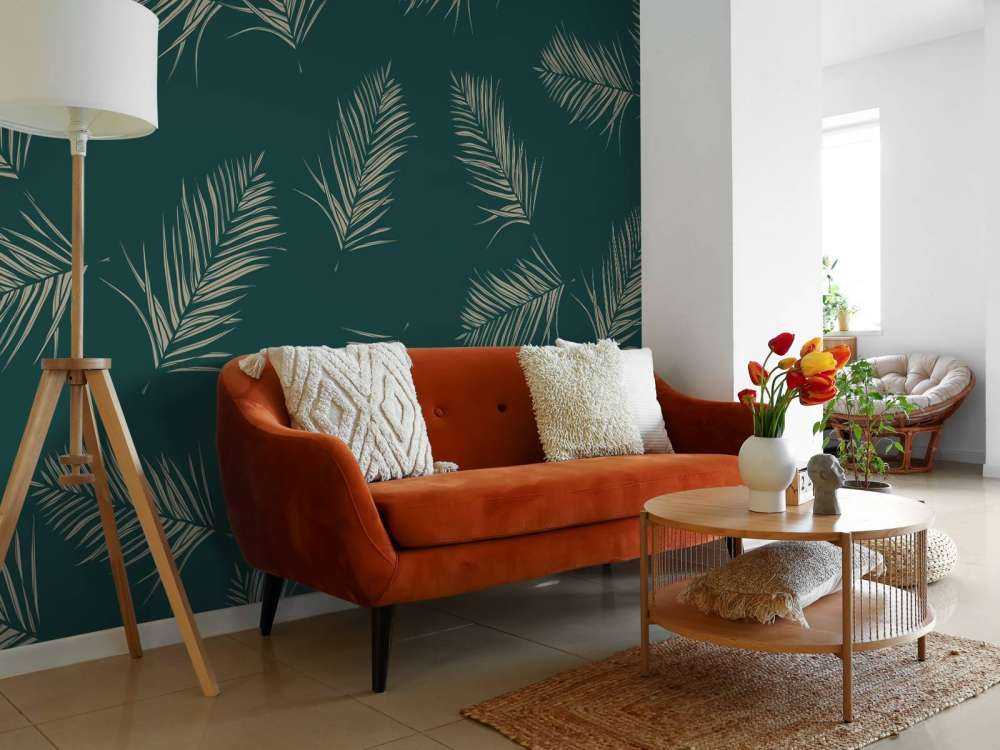 Grønne blader på grønn bakgrunn