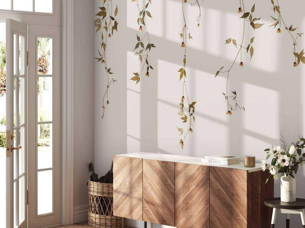 Clematis ranker med blomster