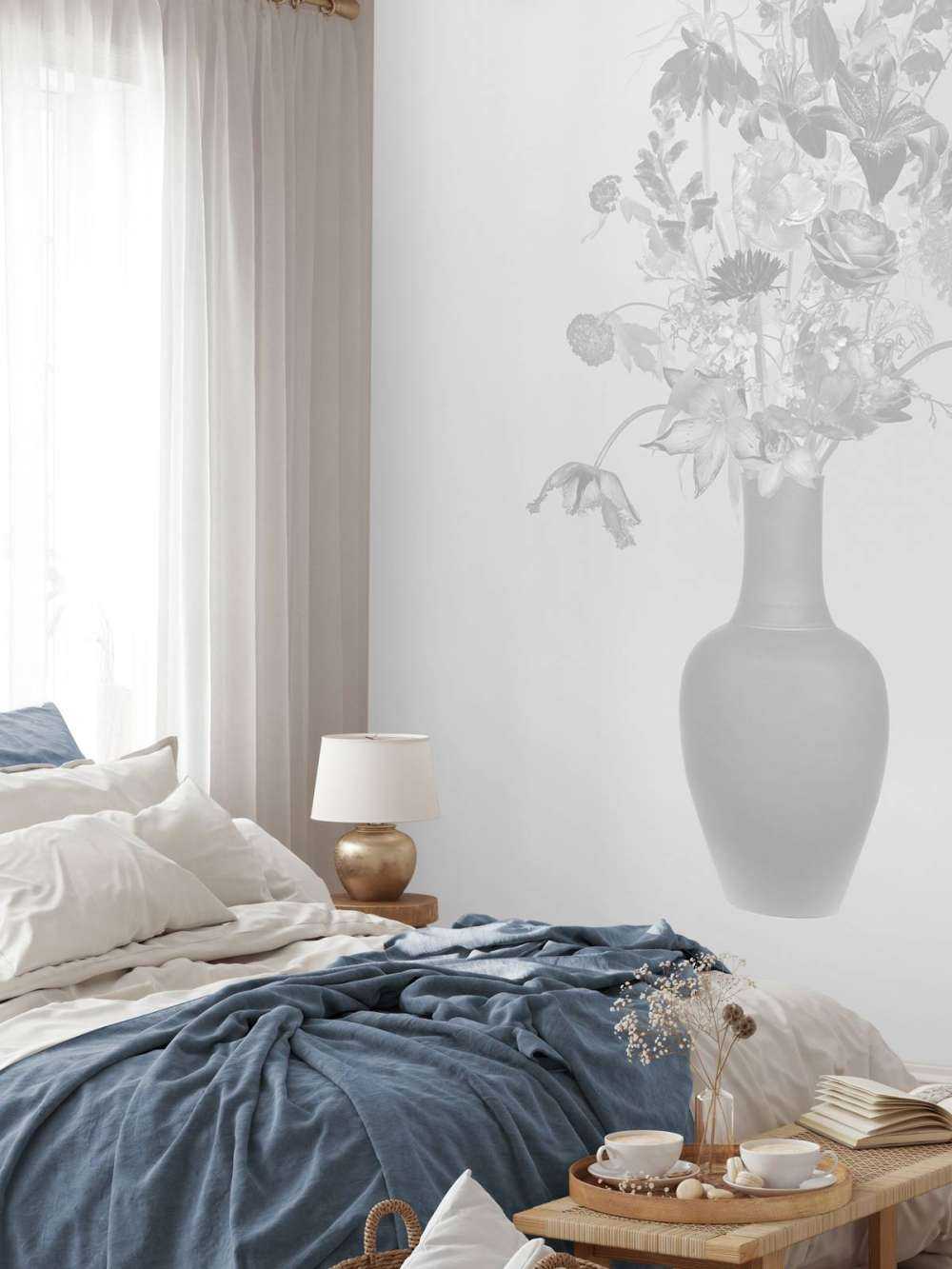 Sjenerøs blomsterbukett svart og hvitt