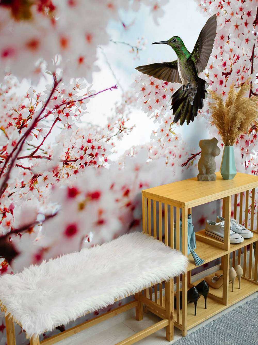 Kolibri mellom blomstene