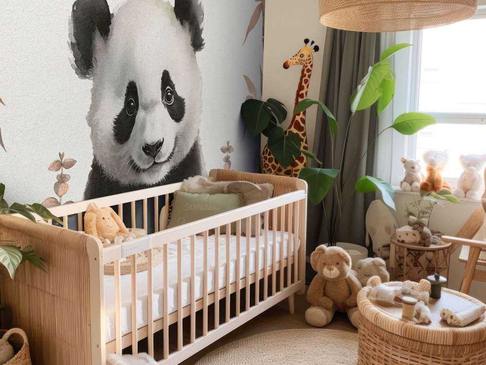 Pandaunge i jungelen i fargen taupe