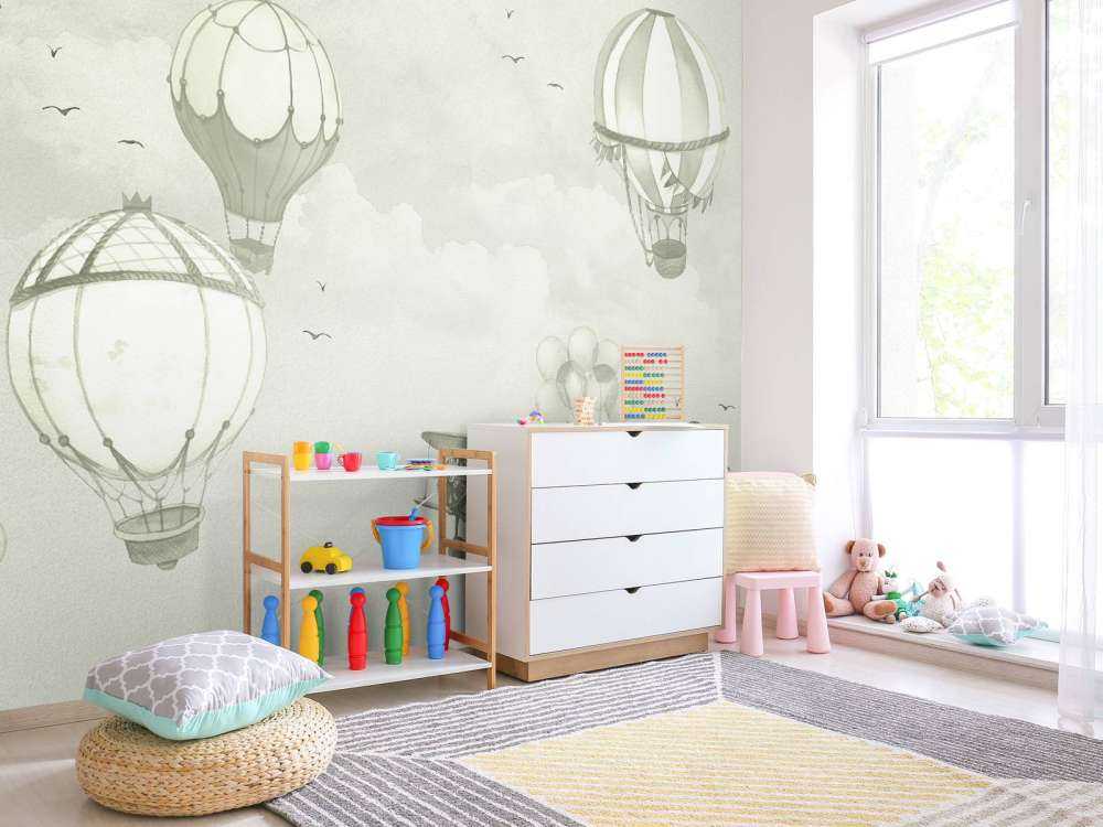 Varmluftsballonger i grønt