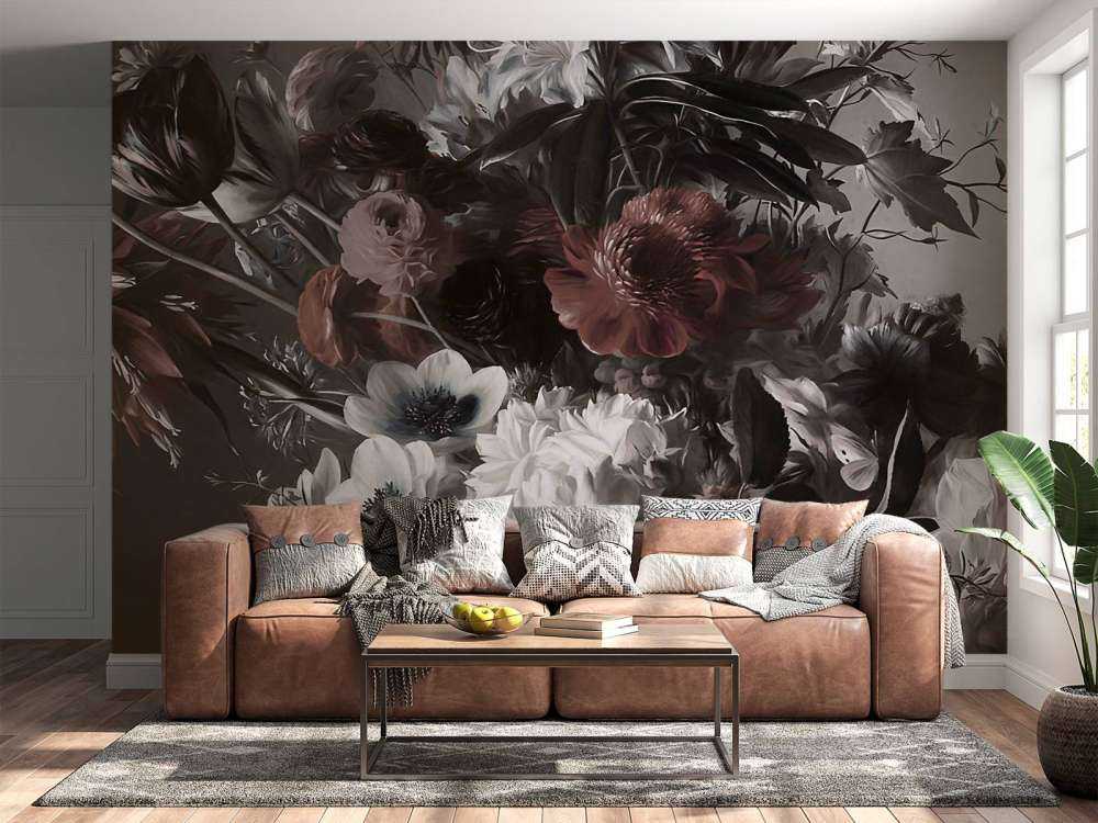 Stort bukett med anemoner rosa