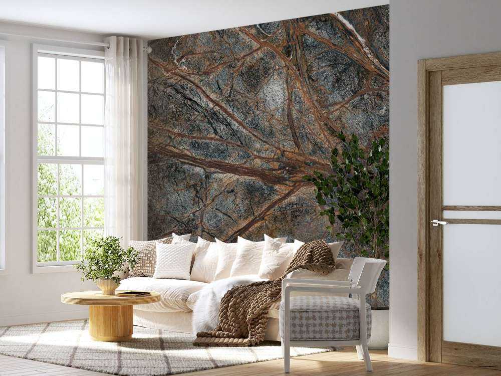 Grå marmor med detaljert årestruktur