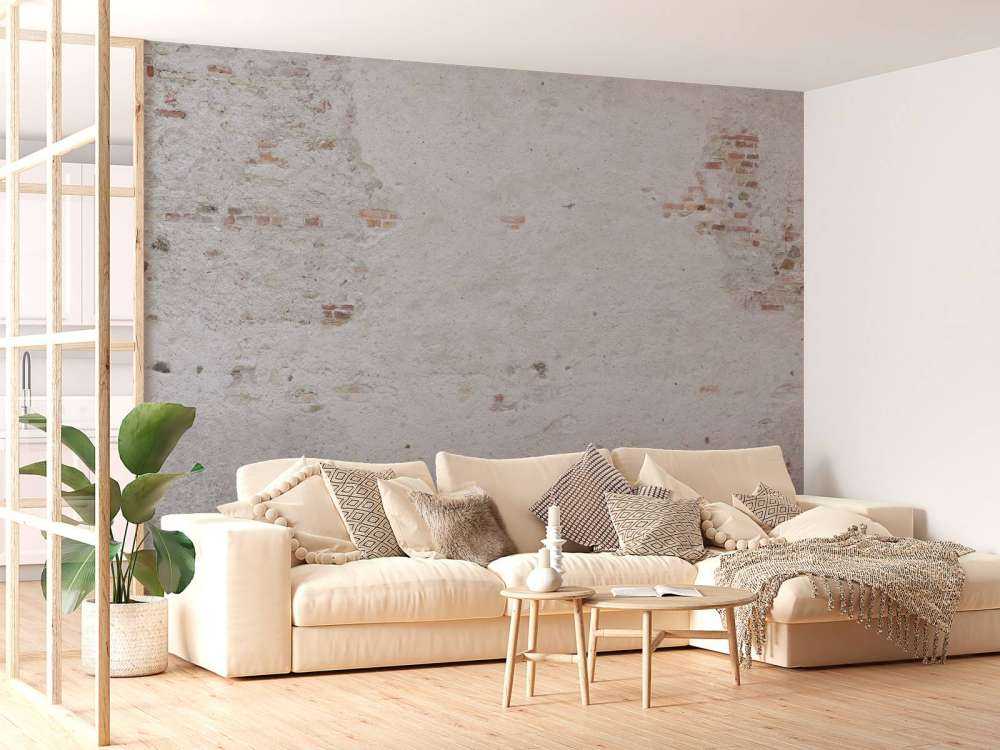 Gammel vegg med stukkatur