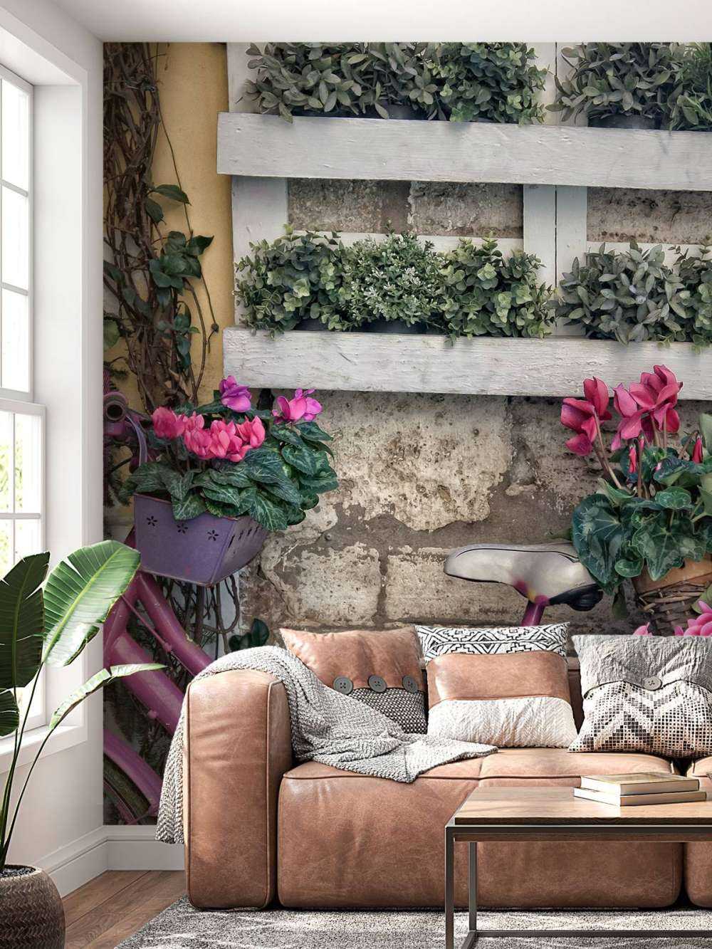 Vintage sykkel med blomster