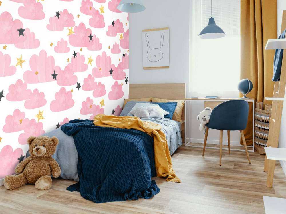 Akvarell skyer, rosa