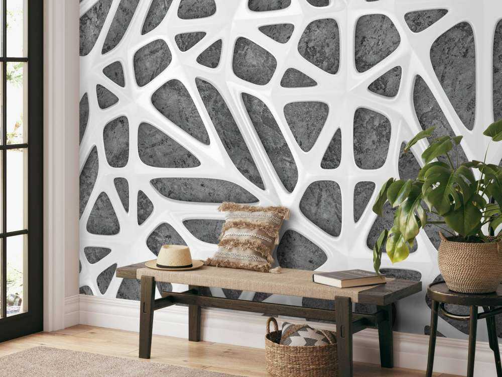 Hvitt mønster på betong