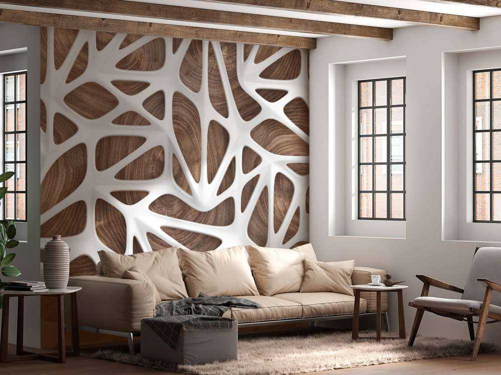 Hvitt mønster på tre