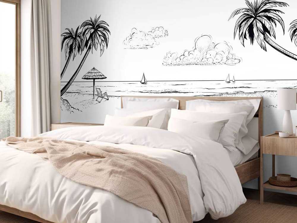 Strand i svart og hvitt