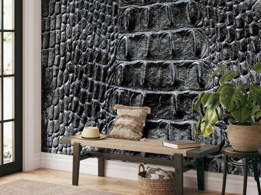 Krokodilleskinn svart