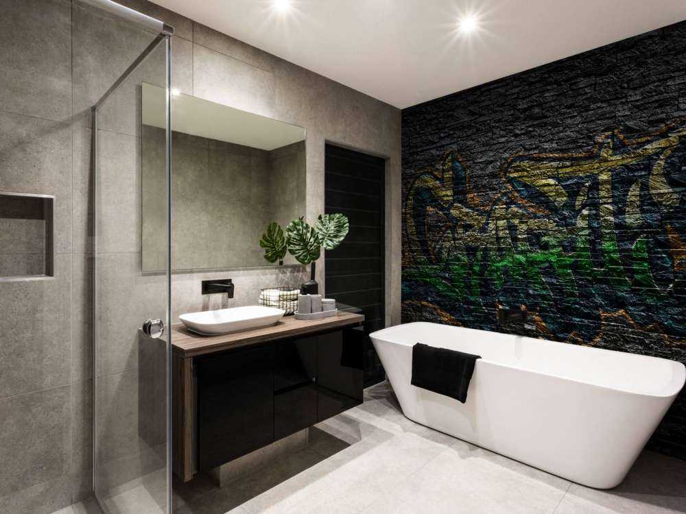 Graffiti på svarte steiner