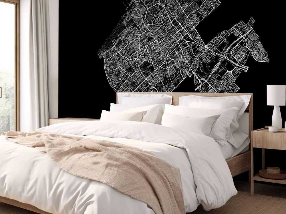 Kart over Haag, svart