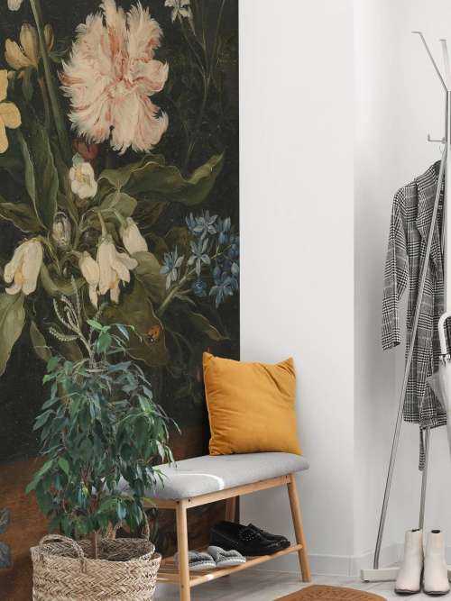 Stadig liv med blomster i et glas