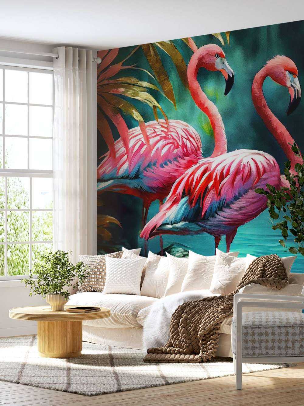 Fløjlrosa Flamingo Duo