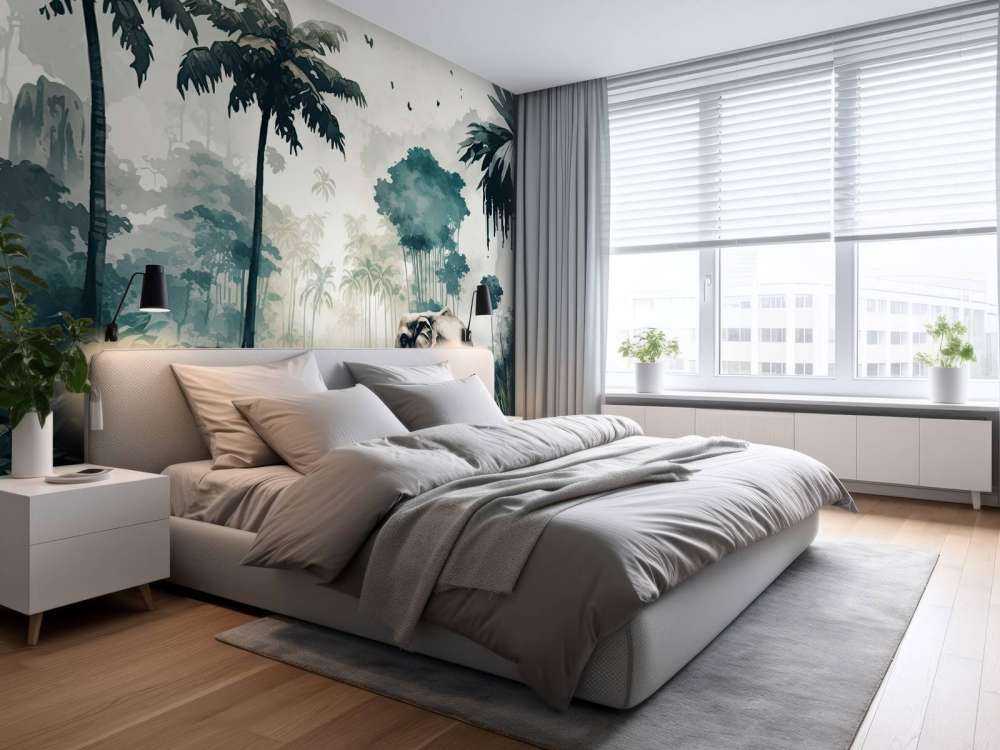 Tropisk jungle i akvarel