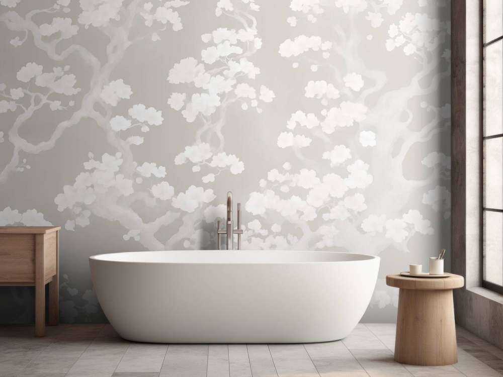 Vidunderlig blomstrende skov - taupe