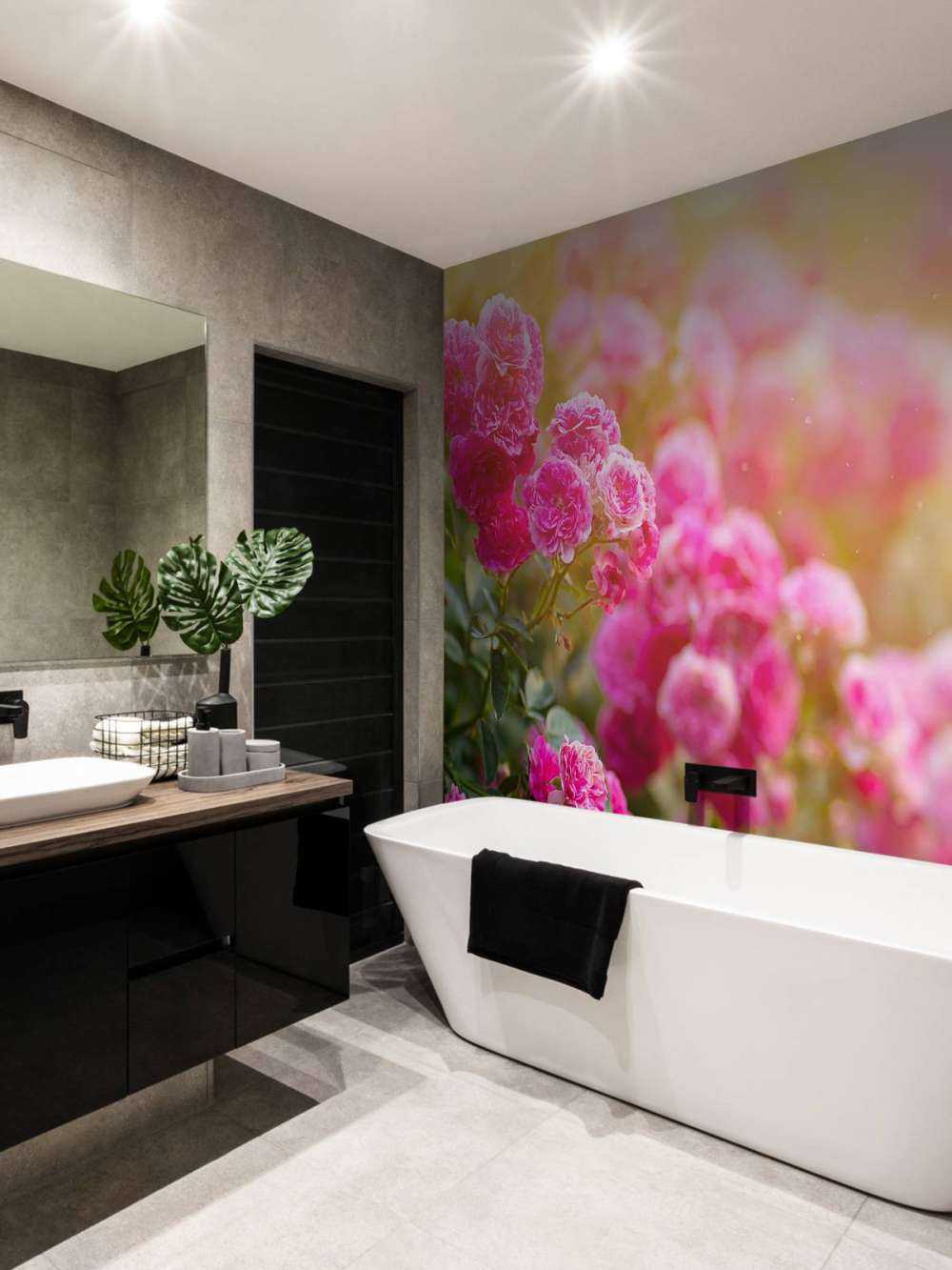 Lyserøde rosenbuske