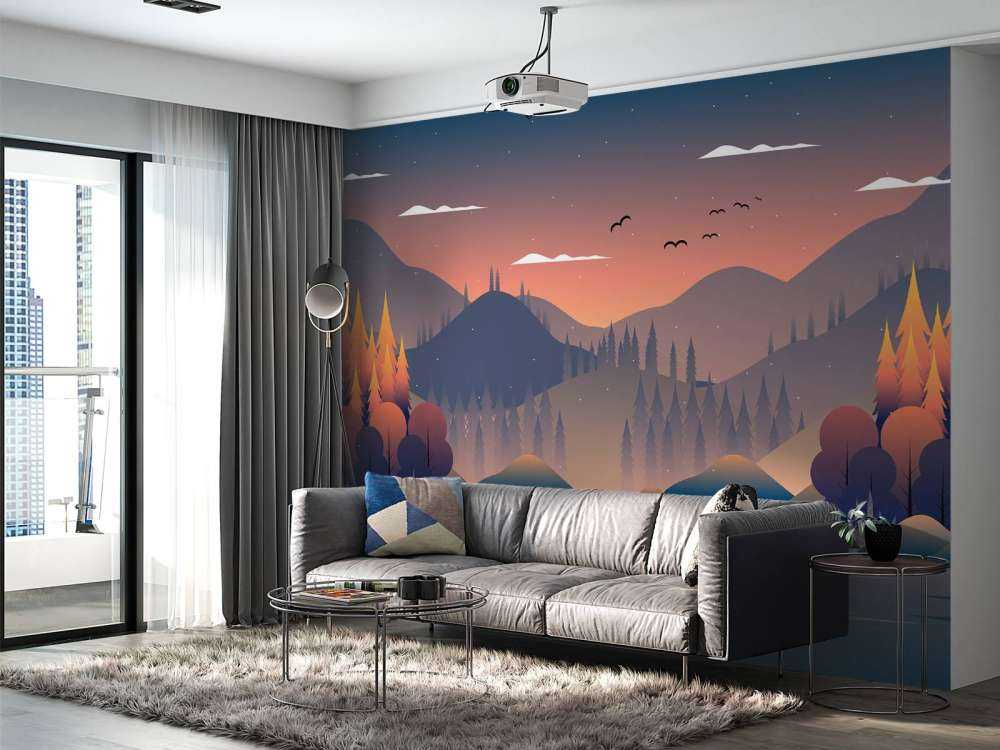 Illustration af efterårsskov