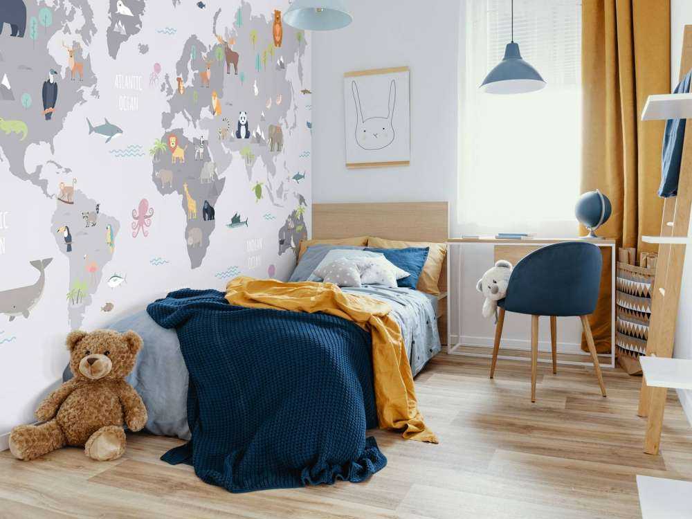 Verdenskort med vilde dyr