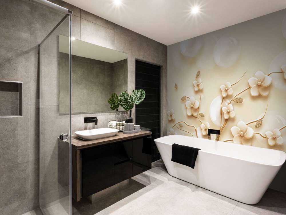 Gylden gren med blomster