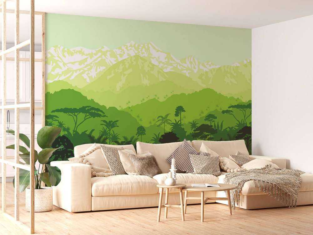 Jungletræer og høje bjerge