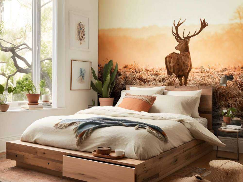 Hert bij zonsopkomst