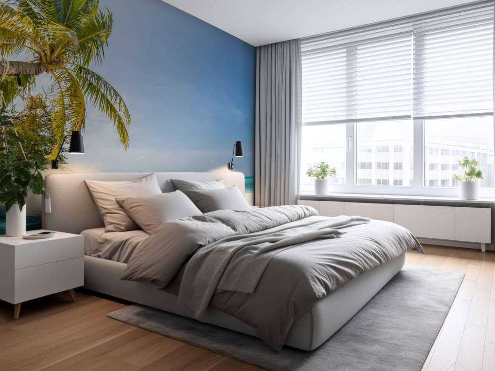 Tropisk strand med gynge