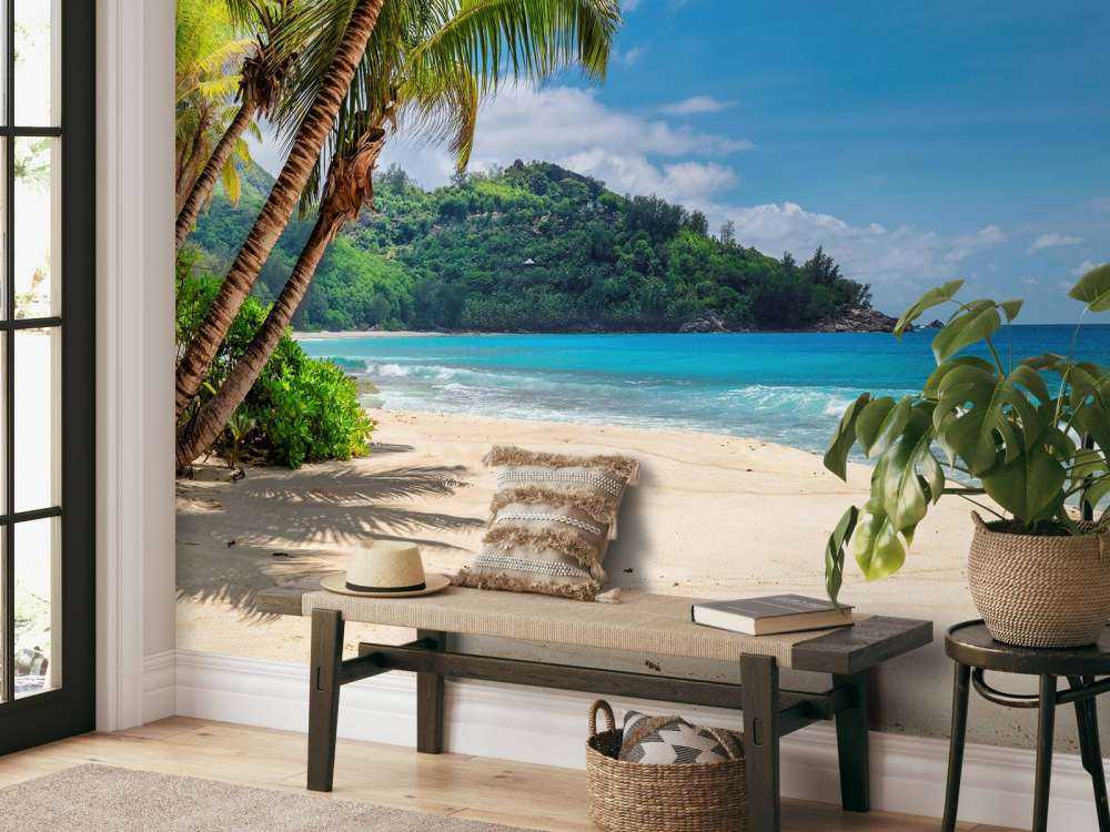 Smuk strand med palmer