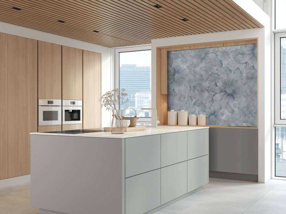 Botanisk akvarell elegans blå måne